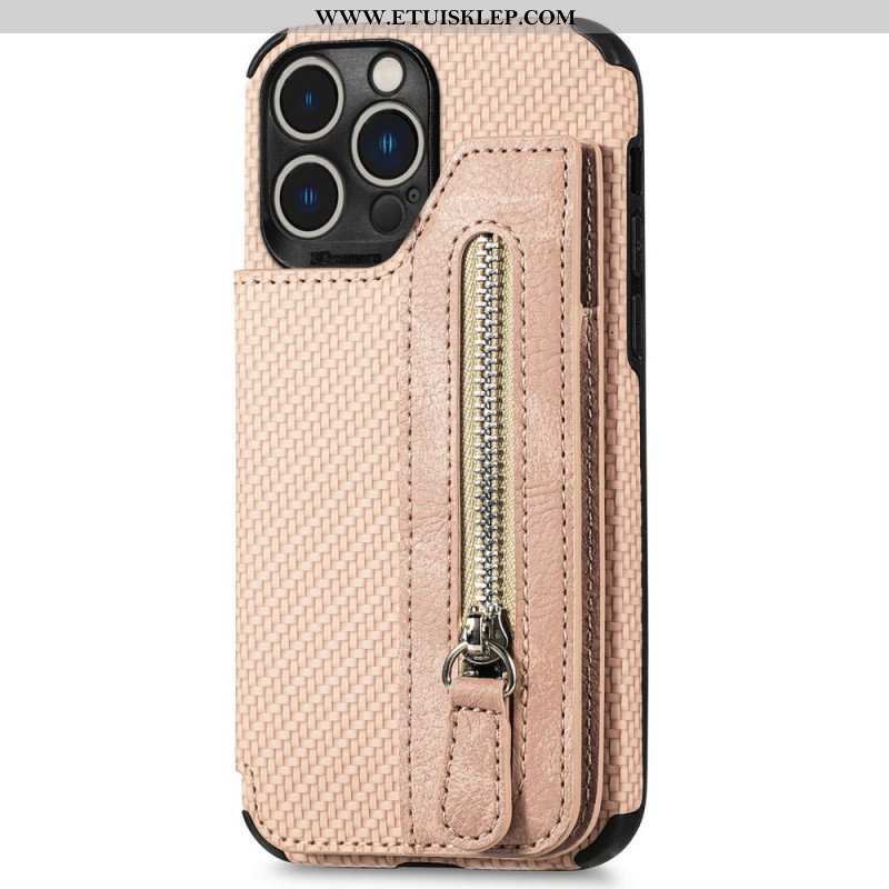 Etui do iPhone 14 Pro Portfel Portfel I Stojak Z Włókna Węglowego